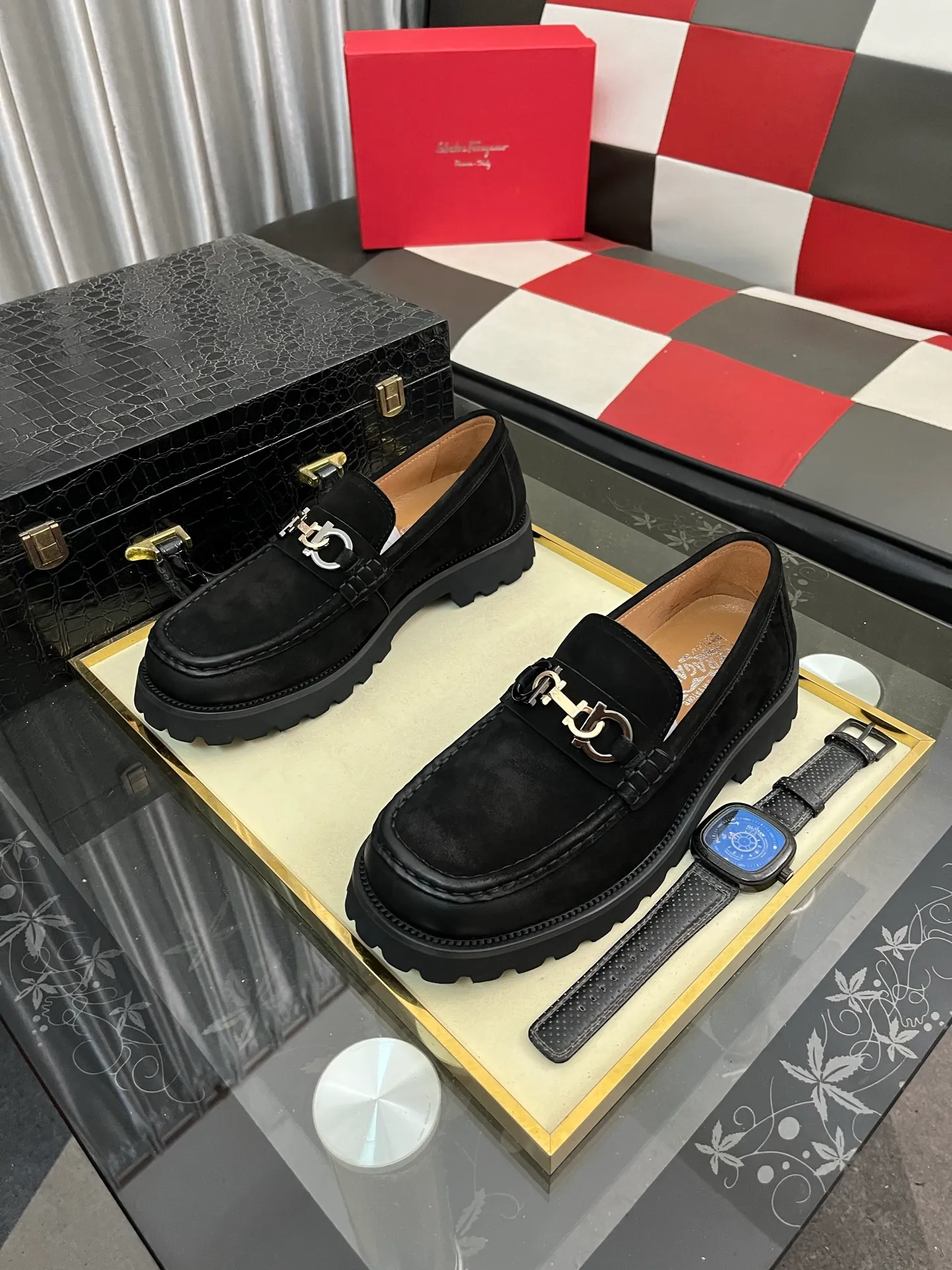 Men's shoes 💰500⌚️⌚️[Salvatore Ferragamo] Ferragamo business leather shoes, 1:1 top purchasing quality, imported selected original open-edge beaded calfskin for the uppers, imported original water-dyed cowhide for the inner feet, imported original customized Italian handmade lightweight foam outsole, size: 38-44 2️⃣colors available
